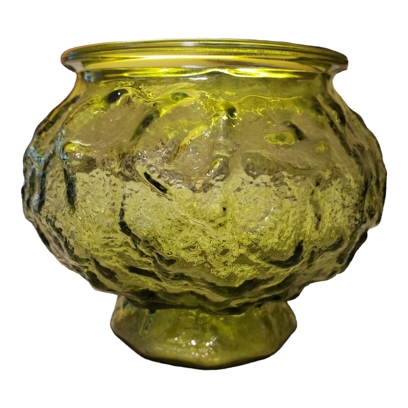 HOST PICK 😊 Vtg E. O. Brody Footed Avocado Green Depression Glass Bowl - Picture 2 of 6